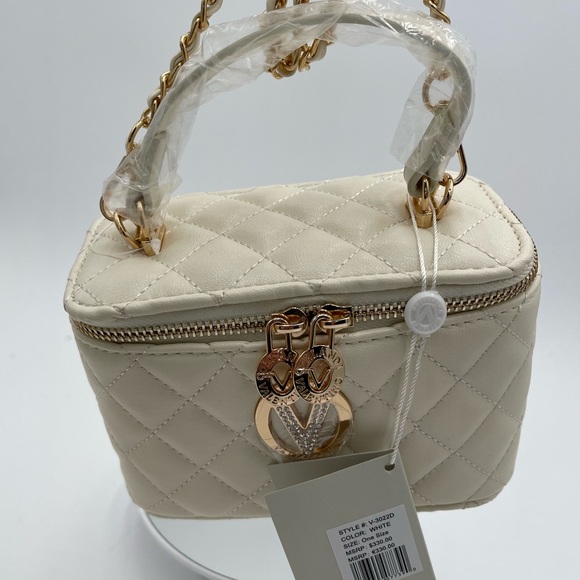 Valentino Orlandi Cream Mini Quilted Bag - Picture 3 of 3